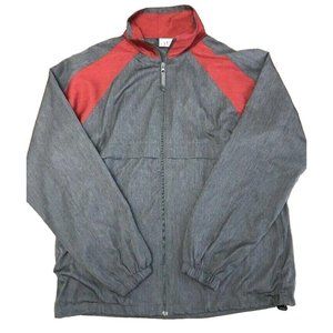 Irvine Park Zip Up Athletic Jacket Red/Grey Size Large Tall